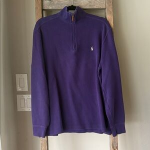 Purple 100% Cotton Polo Ralph Lauren Quarter Zip Medium